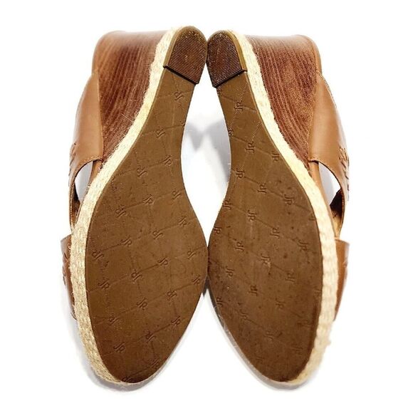 Jack Rogers Brown Leather Slide Wedge Heel Sandals Shoes Women's Size 9.5 M - Picture 8 of 8